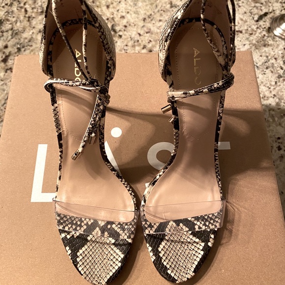 NWOT Aldo Snake Skin Wrap Stiletto Sandal